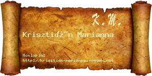 Krisztián Marianna névjegykártya